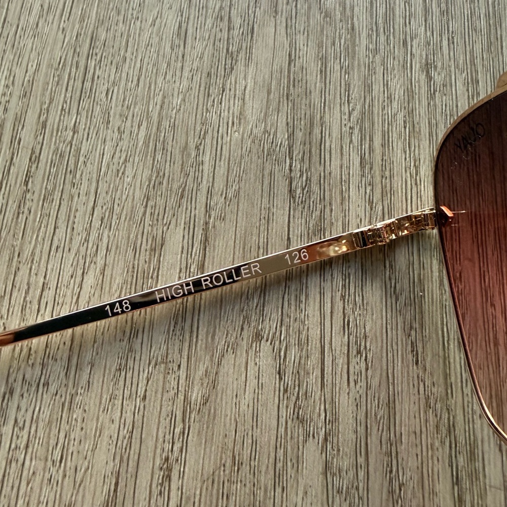 quay australia high roller gold & pink oversized square aviator sunglasses NEW - Picture 4 of 4